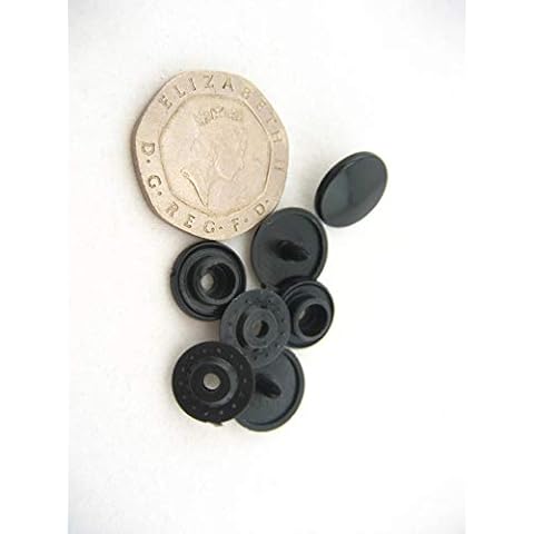 50 Sets of VOMONO 1.2cm Black Snaps Buttons Cover