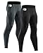Produktbild Niksa Sport Leggings männer 2er Pack, Herren Tight lang Quick Dry Kompression Hose für Fitness Workout Gym Joggen(Schwarz,Grau,M)
