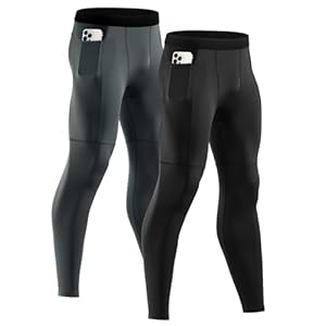Niksa 2 Pack Men’s Leggings,Sports Tights Leggings Base Layer