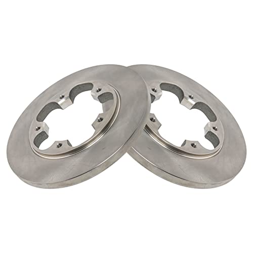 Image of TRQ Rear Brake Pad and Rotor Set Semi Metallic Solid Rotors | For 2015-2019 Ford Transit-150 2015-2019 Transit-250