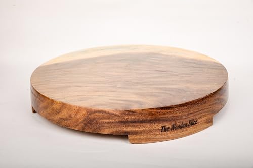 The Wooden Slice | Carved from Single Block of Chichola Wood Chakla Belan | No Dyes or Polish - Natural Finish | 11 Inch Diameter and 1.5 Inch Thick (Natural Wood Chakla Belan Polpat) (B0D6NCPYWV) Amazon Price History, Amazon Price Tracker