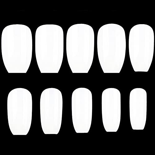 Beuniar Acrylic Nails Tips Short Coffin White 500Pcs Ballerina Artificial False Nail Tip Full Cover 10 Sizes With Box For Art Salons & Home Diy #TOP4