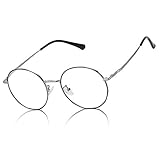 Duco Blue Light Glasses for Women Men Computer Blue Light Blocking Glasses for Teens Anti Eyestrain Reading Eyeglasses Black Silver 8215