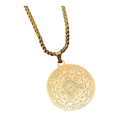 Colgante de Siete Arcángeles Oshhni en acero inoxidable con cadena de amuleto masculino