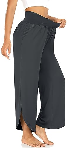 TARSE Wide Leg Pants for Women Cross High Waisted Yoga Pants Casual Lounge Joggers Loose fit Pajama Bottoms with Pockets2