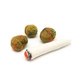 Glaciart One Catnip Joint & Buds Cat Toy Set | Crack for Funny Kittens, Stimulating Cat Toys for Boredom, Exercise & Play | Filled w/Organic Catnip to Excite/Calm Kitty | Organic Idea