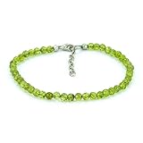 Mystic Self Peridot Anklet - Handmade Natural Green Gemstone Beaded Crystal Healing Chakra Women Men