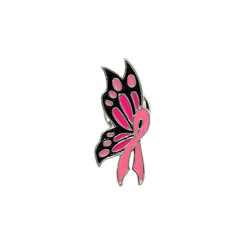 Image of Breast Cancer Awareness Pink Ribbon Rhinestone Brooch Pins, Faith Hope Love Fight Pray Lapel Pins, Pink Crystal Support Jewelry for Women
