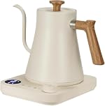 Electric Gooseneck Kettle with LCD Display, 0.9LStainless Steel Electric Tea Kettle Temperature Control Pour-Over Coffee and Tea Pot 1200W Quick Heating Hot Water Boiler (White)