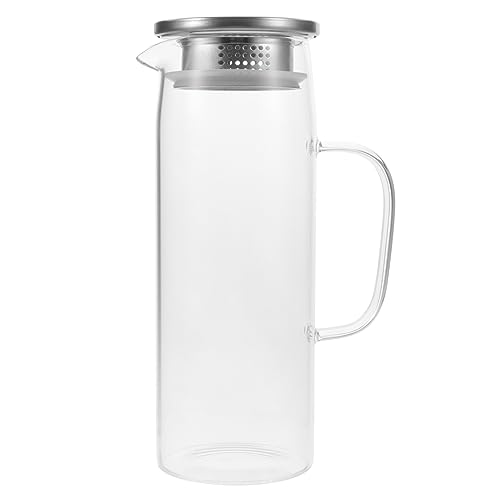 Cabilock Botella De Agua Fría Jarra De Vidrio Jarra Para Enfriar Agua De Vidrio Para Bebidas Con Tapa Para Servir Bebidas Cocina