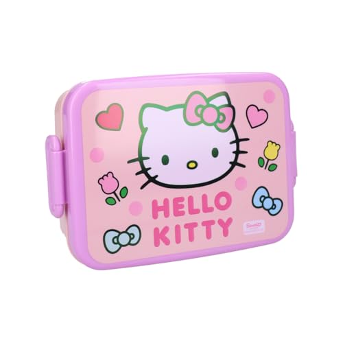 My sweety pop | Boîte à Goûter Hello Kitty Rose | Lunch Box Fille Sanrio avec Motifs Fleurs | Boîte à Déjeuner Enfant Maternelle et École Primaire |...