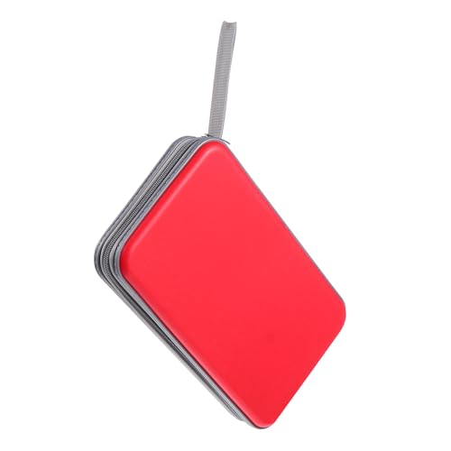 Cabilock bolsa de discos compactos soporte de disco contenedor de discos compactos Almacenamiento de billetera de DVD cartera de almacenamiento de DVD billetera CD dvd el plastico rojo