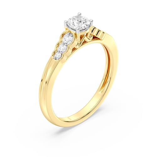 GILDED 1/2 ct. T.W. Lab Diamond (SI1-SI2 Clarity, F-G Color) and 14K Gold Plating Over Sterling Silver Engagement Ring2