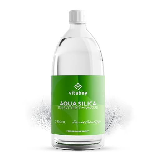 Vitabay Aqua Silica 500 ml • Organisch kolloidales Silizium in levitiertem Wasser • Wichtiges Element für Haut, Haare und Nägel • Vegan • Made in Germany