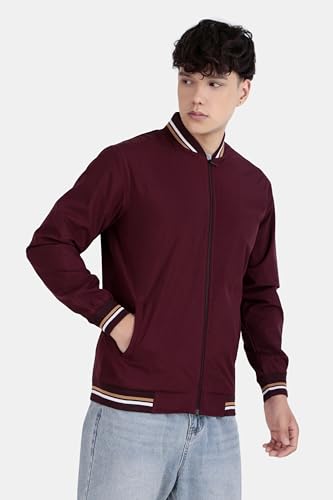 Image of Celary Men's Bomber Jacket Polyester Standard Length | Lightweight Casual Zip-Up Jacket | Stylish Slim Fit Outerwear for All Seasons