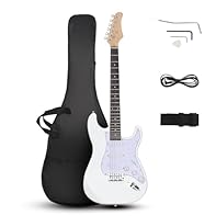 【SOLID BASSWOOD BODY】The 39 inch electric guitar features solid basswood wood body, maple neck and rosewood fingerboard, which is well made and provide phenomenal tone. And the rock style finish with premium baking paint process not only adds style b...