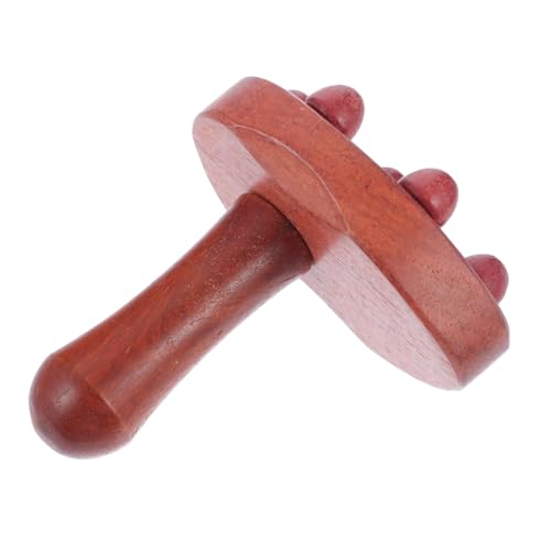 TOVINANNA Massager Wooden Material Body Massage Tool Reflexology Massage Dark Red