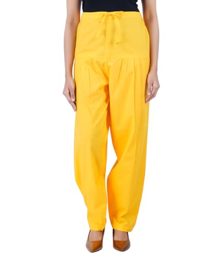 Image of Happy Bunny Salwar Pant - Modern Style Pure Cotton for Women - Ethnic Semi Patiala Trouser - Office,Home - All Day Comfort Wear with Drawstring
