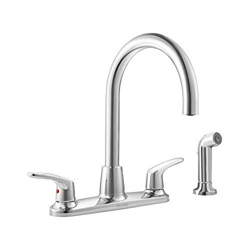 American Standard 7074551.002 Colony Pro Two-Handle High-Arc Kitchen Faucet with Spray In, Polished...
