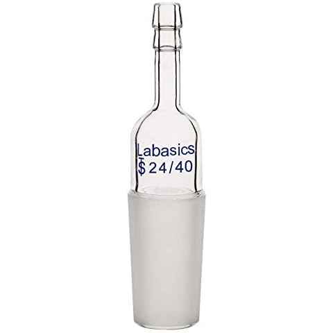 Labasics Glass Straight Inlet Adapter with 24/40 Male Glass Joint and 8mm Hose Connection Lab Glassware Cover