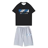 Trapstar Conjuntos Deportivos de Verano Para Niños Chándales Unisex Camiseta de Manga Corta y Pantalón Corto 2 Piezas Set de Entrenamiento de Fútbol Para Niños y Niñas Chándales para Niño