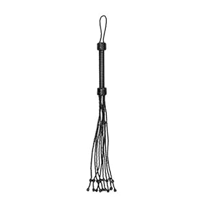 Shots Ouch! Pain – Short Leather Braided Flogger – Black