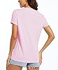 EKLENTSON Ladies Tee Shirts V Neck Sun Protection Shirt Quick Dry Running Shirts Summer Tops Light Pink,XXL #5