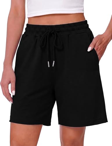 Litherday Pantalón Deportivo Mujer Corto Verano Shorts Pantalones Chandal Casuales Cintura Alta con Bolsillos Yoga Jogging Fitness