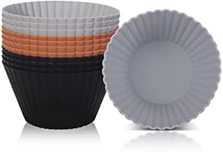 SUPER KITCHEN Duża Forma do Muffinki Z Silikonu Na 12 Babeczki, Nieprzywierająca Forma na Muffinek, Puszka na Babeczek, Silikonowe do Pieczenia, Forma do Cupcake, Podszewka Frytownic Powietrznych