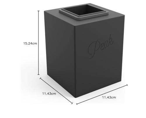 W&P Peak Silicone Ice Mold Tray w/Protective Lid | Charcoal | Easy to Remove Ice Cubes | Food Grade Premium Silicone | Dishwasher Safe, BPA Free One Size