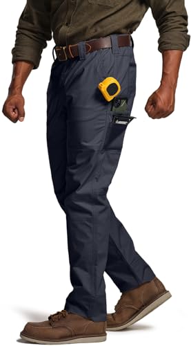 Image of CQR Men's Quick Dry Work Pants, Water Resistant Outdoor Tactical Pants, Lightweight Stretch Cargo Hiking Pants