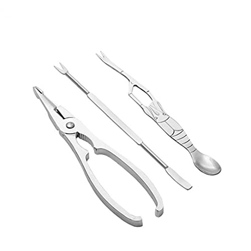 3pcs Aragosta Crayfish Cracker preleva cucchiai con Scatola Big Peel Gamberetti Seafood Tool Pinze Pinzetta Pinzetta Pinze - immagine 3