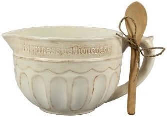 Heart of America Vintage White Ceramic Mixing Bowl