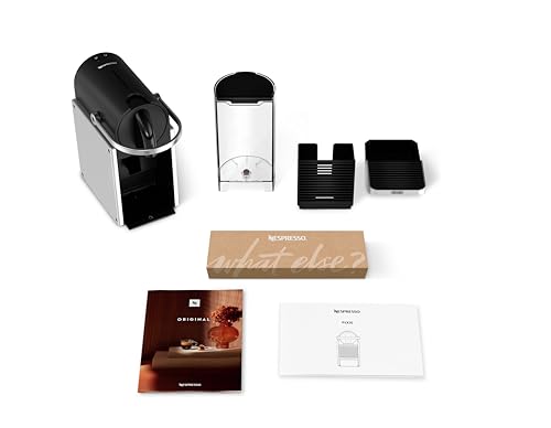 Image of Nespresso De'Longhi Pixie EN127.S New Model Coffee Capsule Machine, Two Direct Dial Buttons, Eco Mode, Compact Design, 19 Bar Pressure System (EN127.S)