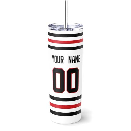 Image of ANTKING Chicago Tumbler 20oz Travel Mug Custom Name Number Gifts | Stainless Steel Insulated Coffee Cup for Men Women