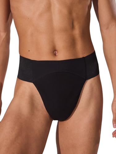 Capezio Mens Quilted Cotton Panel Thong Dance Belt Black Large