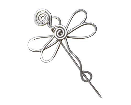 Little Dragonfly Sterling Silver Shawl Pin, Sweater Brooch Handmade in