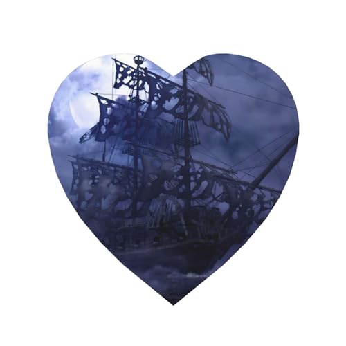 Imanes de nevera con diseño de barco pirata, luna llena,