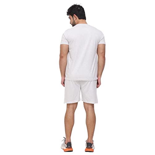 Image of D-GREEN Men's Basic Solid Cotton Round Neck Tracksuit for Athletics Jogging Gym and Sports