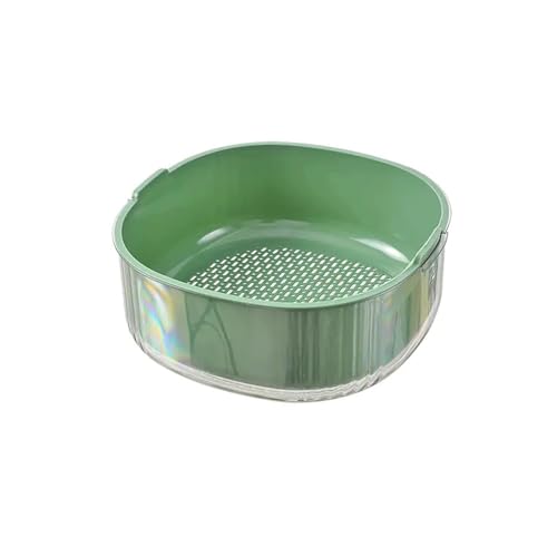 ZXFIYTBH Plato de Frutas Plato de Fruta, Cesta de Drenaje Doble, Lavabo for lavavajillas doméstico, Plato de Aperitivos, Plato de Caramelo, Plato de Fruta Blanco/Verde Canasta de Frutas(Green,Grande)