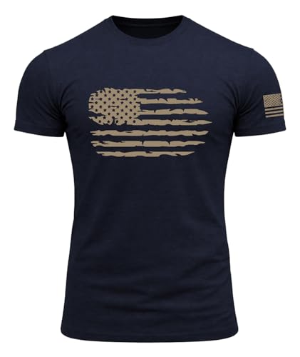 KESIHAN USA Flag Patriots Shirts for Men Crewneck Regular Freedom Shirt Men Graphic T Shirts