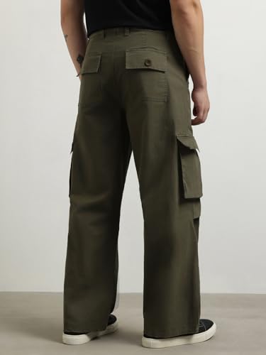 Image of Nobero Oversized Cargo Pants for Men | Oversized Fit | Multiple Cargo Pockets | Elasticated Waist | Casual & Utility Wear