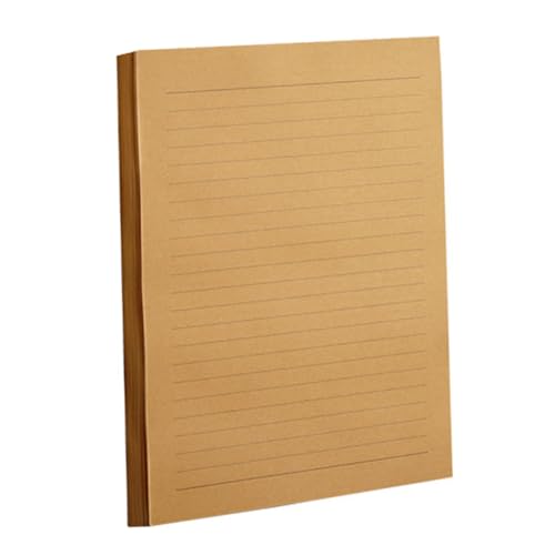 iplusmile 100枚 レトロスルクラフト紙便箋 厚口耐久 手書きに メッや絵画用 横書き文房具 おしゃれなビンテージレター用紙