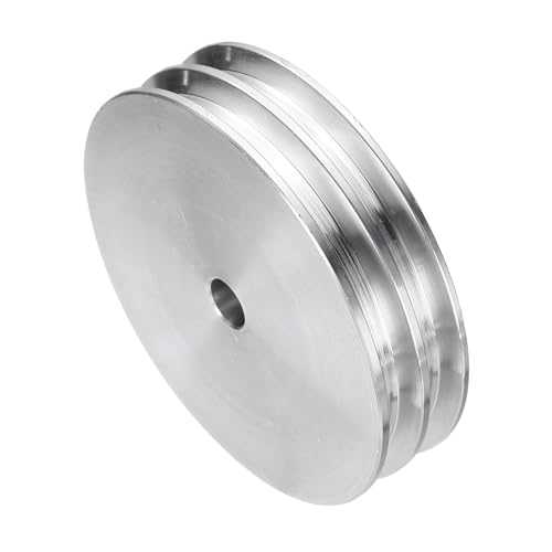 QUARKZMAN V-Typ Riemenscheibe 8mm Bohrung 80mm Außendurchmesser Doppelrillen Aluminiumlegierung Keilriemenscheibe für Motorwellen-Bohrmaschine 6mm(1/4) PU-Formgürtel