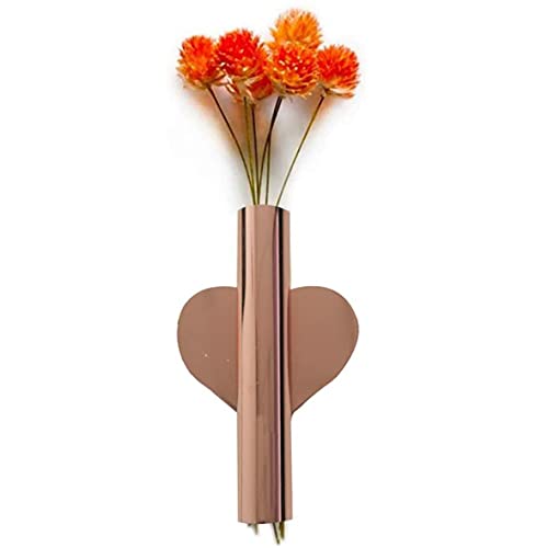 Deotpsmi Wall-Mounted Flower Tube For Flower Display, Wall Metal Vase Decoration Holder (Rose Gold, 1) #TOP18