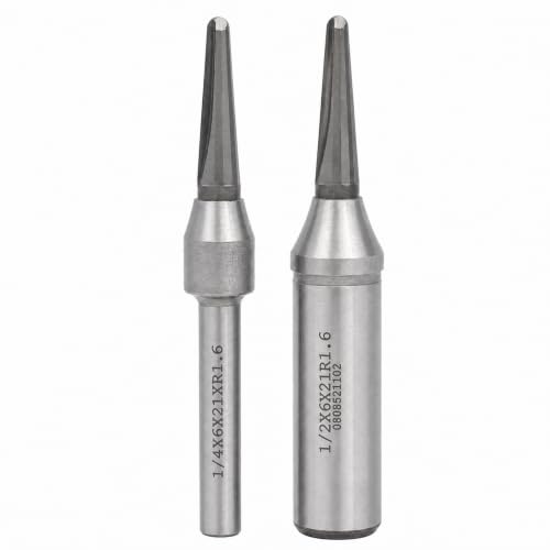 1/2inch & 1/4inch TCT Router Bits, V Groove CNC Milling Cutter For Woodworking, Wood Bending, Plywood Cutting, Smooth Grooving, Rounded Bottom Router Bit, Furniture Panel Groover(1/4inch+1/2inch)
