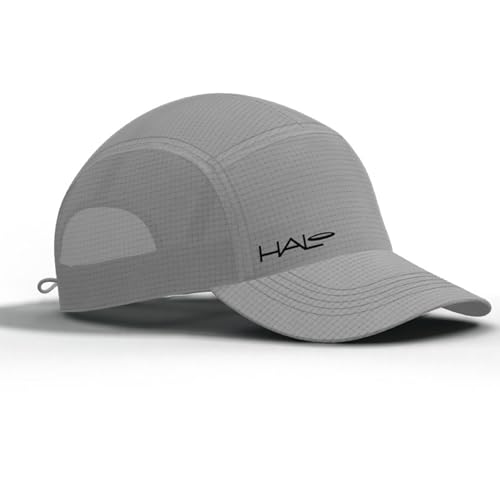 Halo Headband Low-Profile Quick Drying Running Hats for Men Women. Integrated Sweatband absorbs and redirects Sweat. UPF50+ Pickleball Running Tennis. Fits Size 7 3/8 or Smaller. Grey