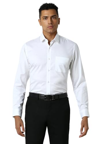 Image of Peter England Men Cotton Solid Slim Fit Shirt