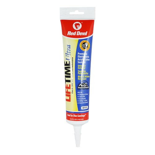 Red Devil 0775 Lifetime Ultra 230 Premium Elastomeric Acrylic Latex Sealant, White, 5.5 oz
