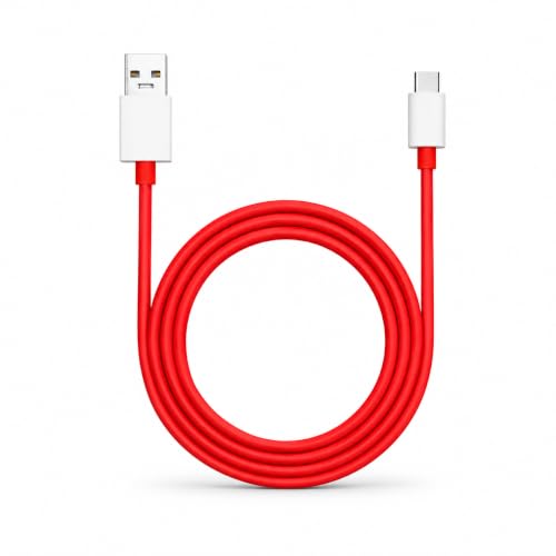 Image of Novobit 80W SUPERVOOC Fast Charging USB Type-C Cable, Compatible with OnePlus 13 /13R /12 /12R /11 /10 /10T /9 /9R /9RT /8 /8T /7T /7Pro, Nord 4 /3 /2 /2T /CE4 /CE3 /CE2Lite, 1m Red, 1Yr Warranty, 480Mbps Sync
